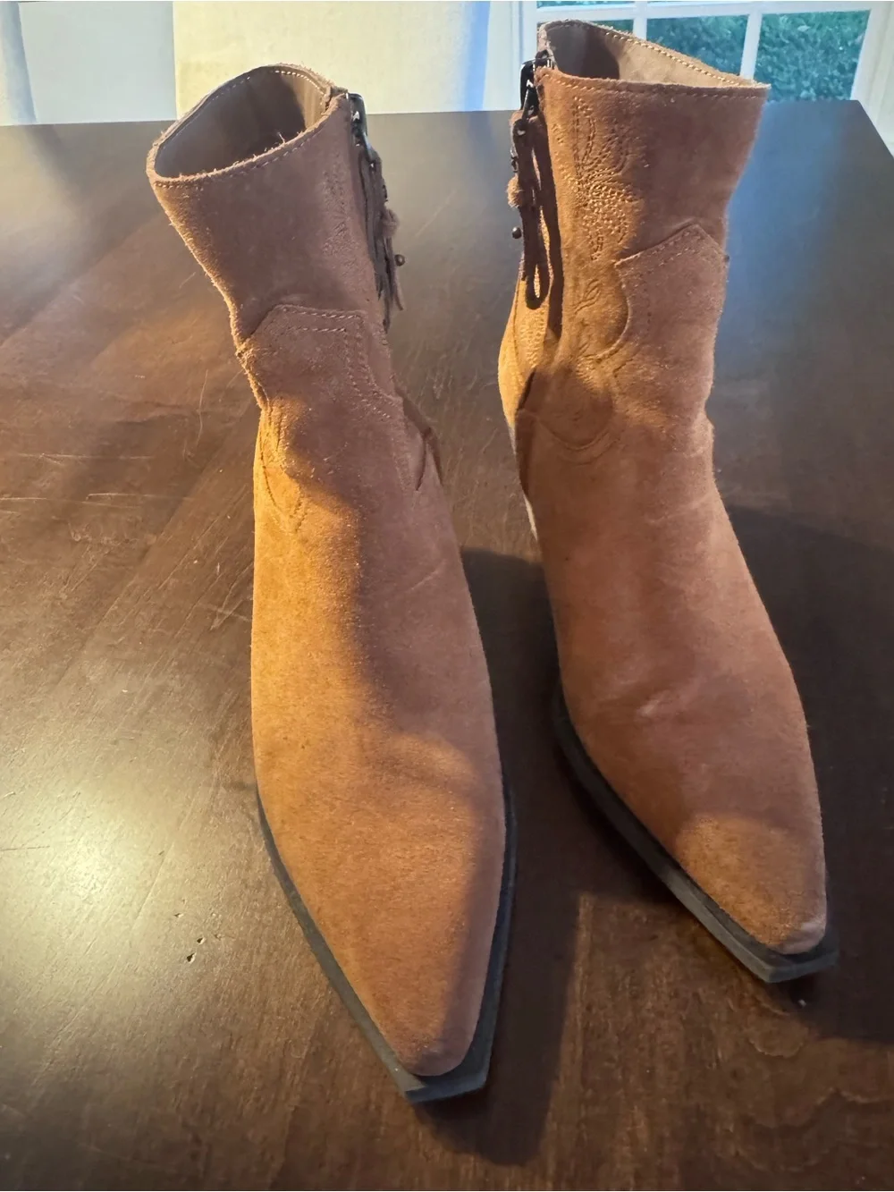 Sam Edelman Wilda 7.5 Suede Pointed Western Ankle Boot - Picture 4 of 7